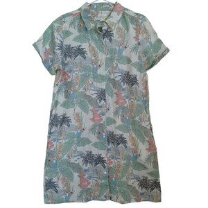 C&C California | Dresses | Cc California Linen Shirt Dress Short Sleeve  Button Front Womens Large | Poshmark